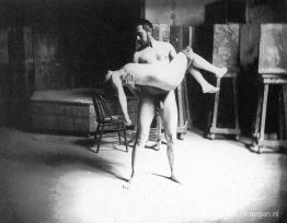 Thomas Eakins draagt ​​een vrouw