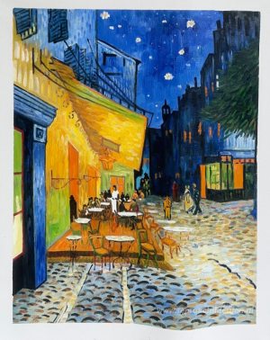 Caféterras bij nacht