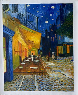 Caféterras bij nacht